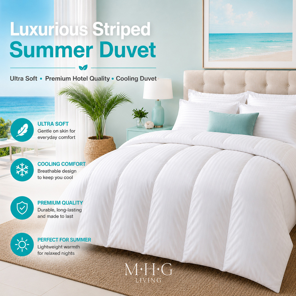 MHG Living Double Summer Ultra Lightweight Hollowfibre Duvet 1 Tog Image 2
