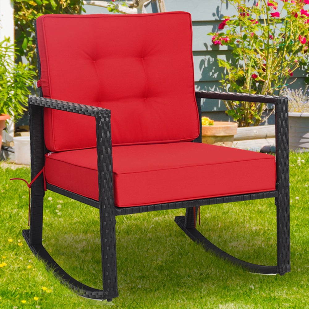 Red outdoor rocking chair sales