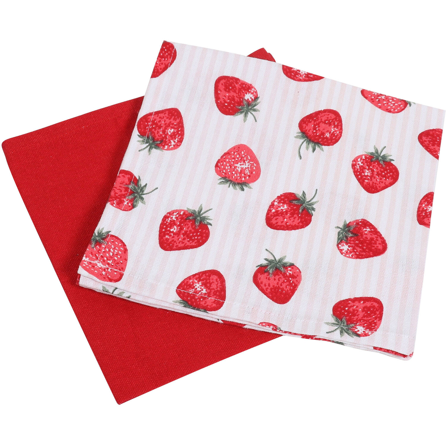 Pack of 2 Strawberry Napkins - Red Image 1