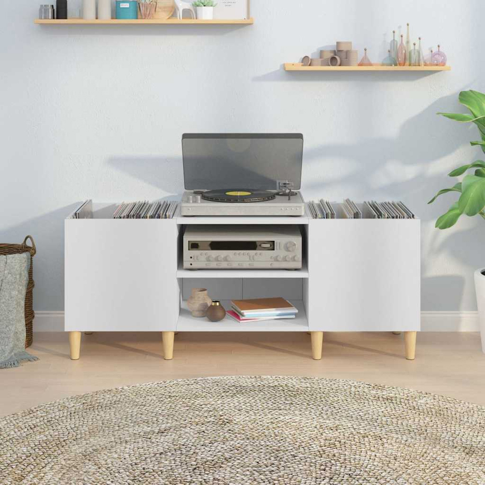 vidaXL 2 Shelf White Record Cabinet Image 7
