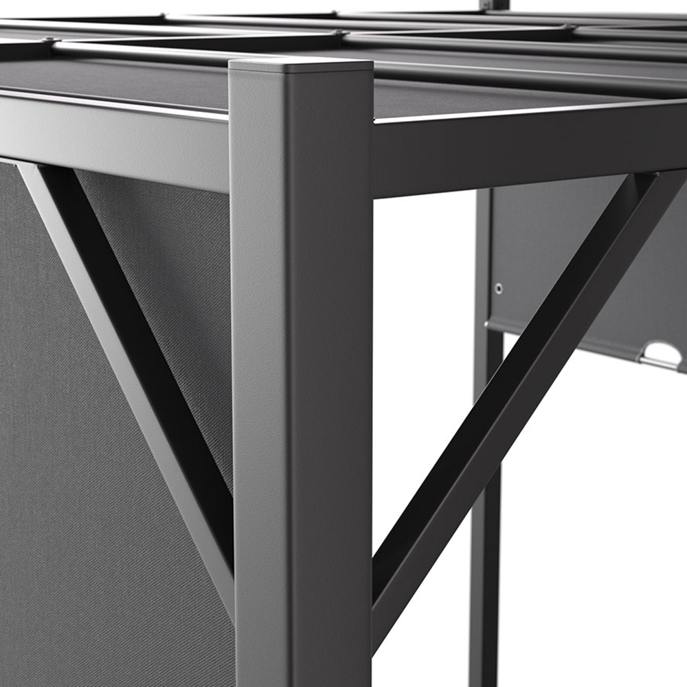 Living and Home 2.95 x 2.95m Black Pergola with Retractable Canopy Image 3