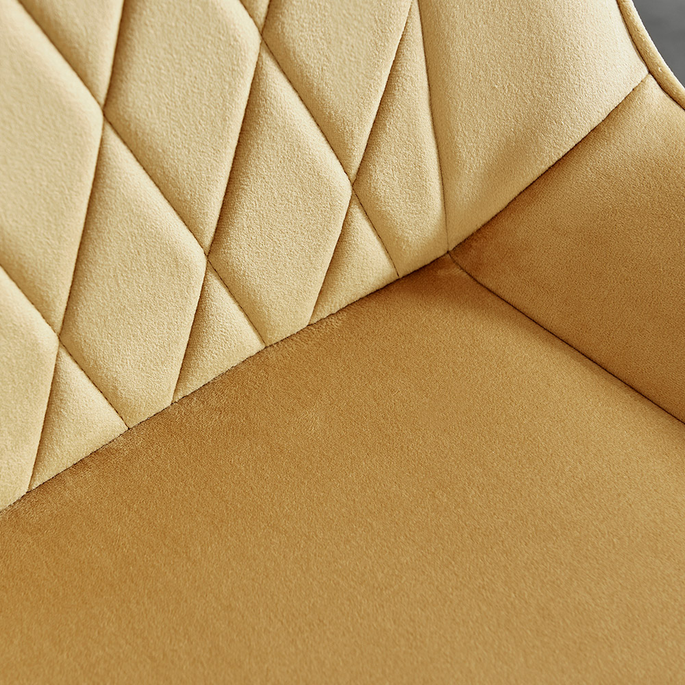 Furniturebox Copeland Cesano Marble Effect 2 Seater Dining Set White Mustard and Chrome Image 7