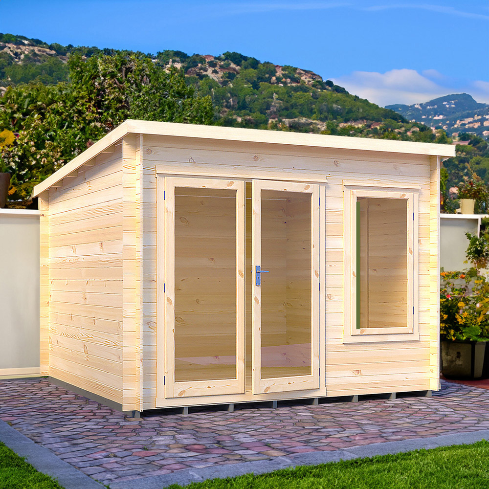 Shire Emneth 10 x 10ft Double Door Pressure Treated Log Cabin Image 2