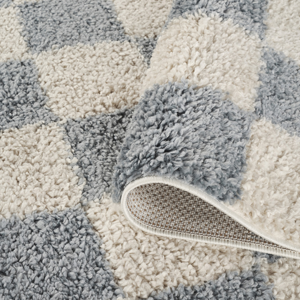 Desire Rugs Chester Duck Egg Blue Shaggy Checkered Rug 200 x 290cm Image 4