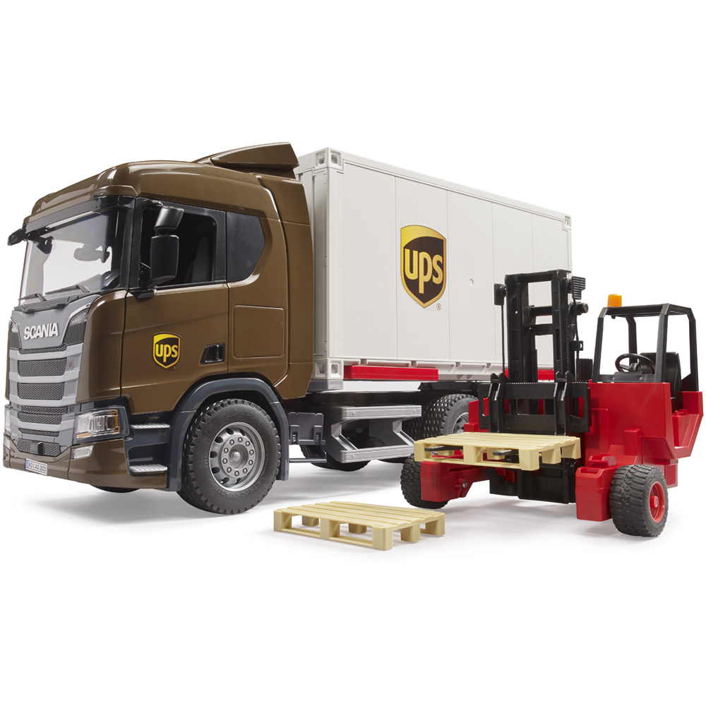 Bruder Scania Super 560R UPS Logistic Truck with Forklift Image 3