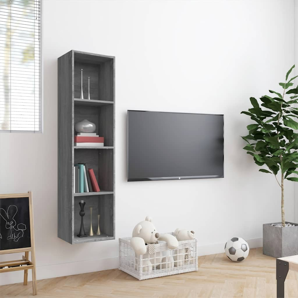 vidaXL 4 Shelf Grey Sonoma Book Cabinet Image 6