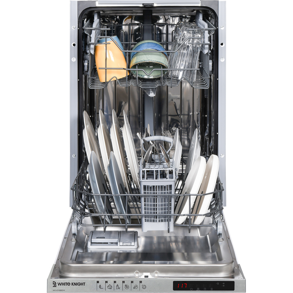 White Knight WK-AT45BIDW 45cm White Integrated Slimline Dishwasher Image 3