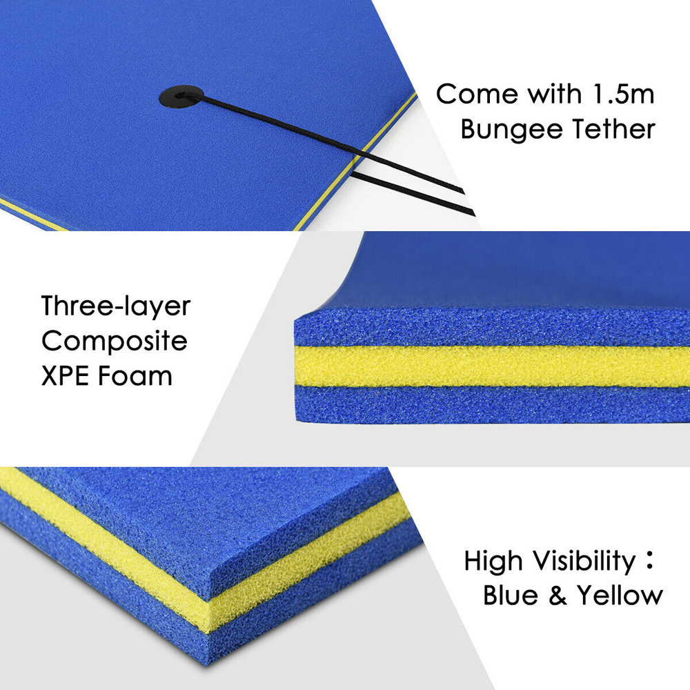 Costway 3 Layer Blue Floating Swimming Mat Large Image 6