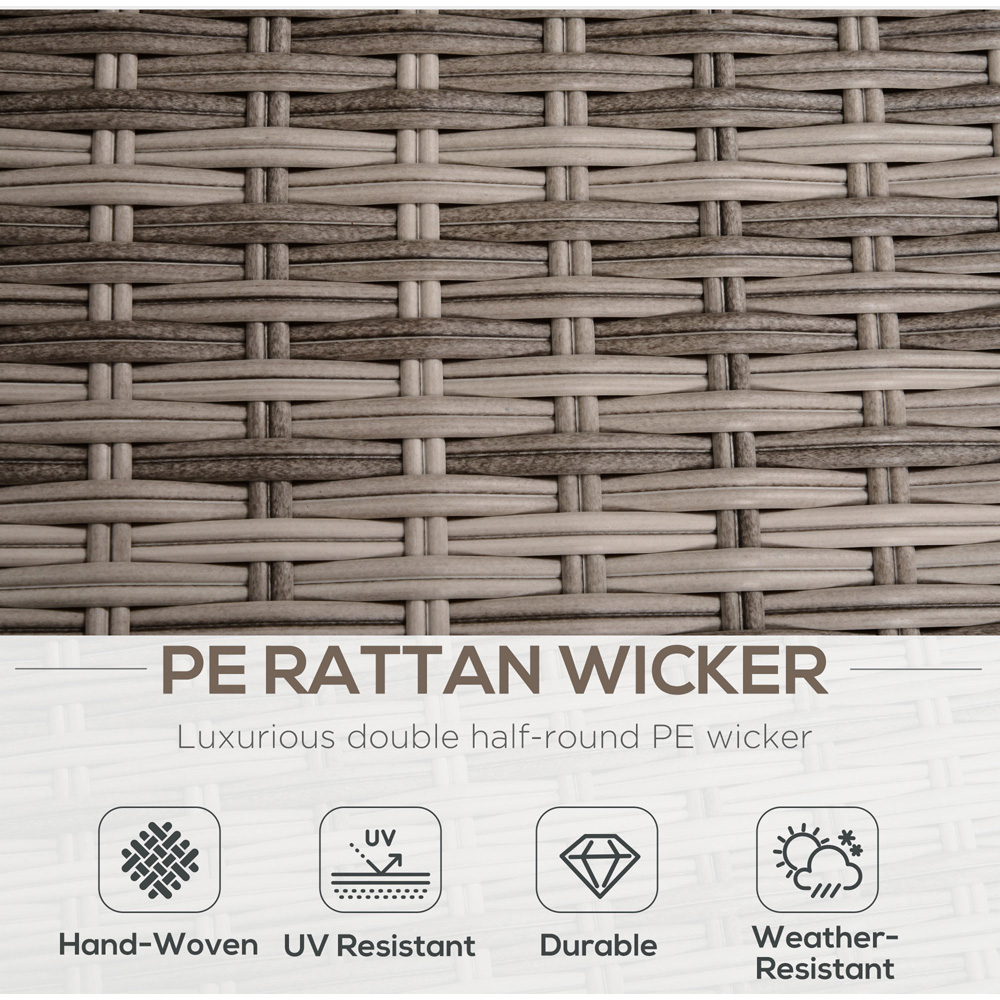 Outsunny 6 Seater Grey PE Rattan Outdoor Sofa Set with Coffee Table Image 5