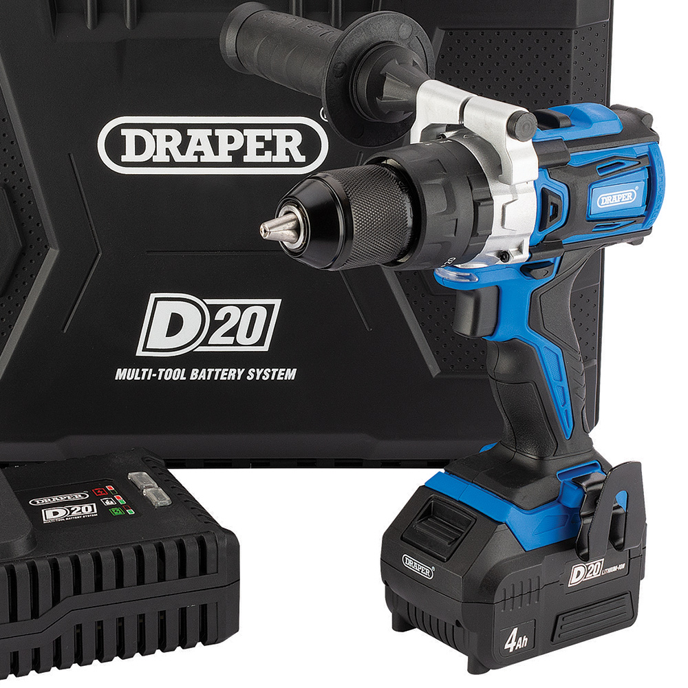 Draper D20 20V Brushless Combi Drill with Battery and Fast Charger Image 3