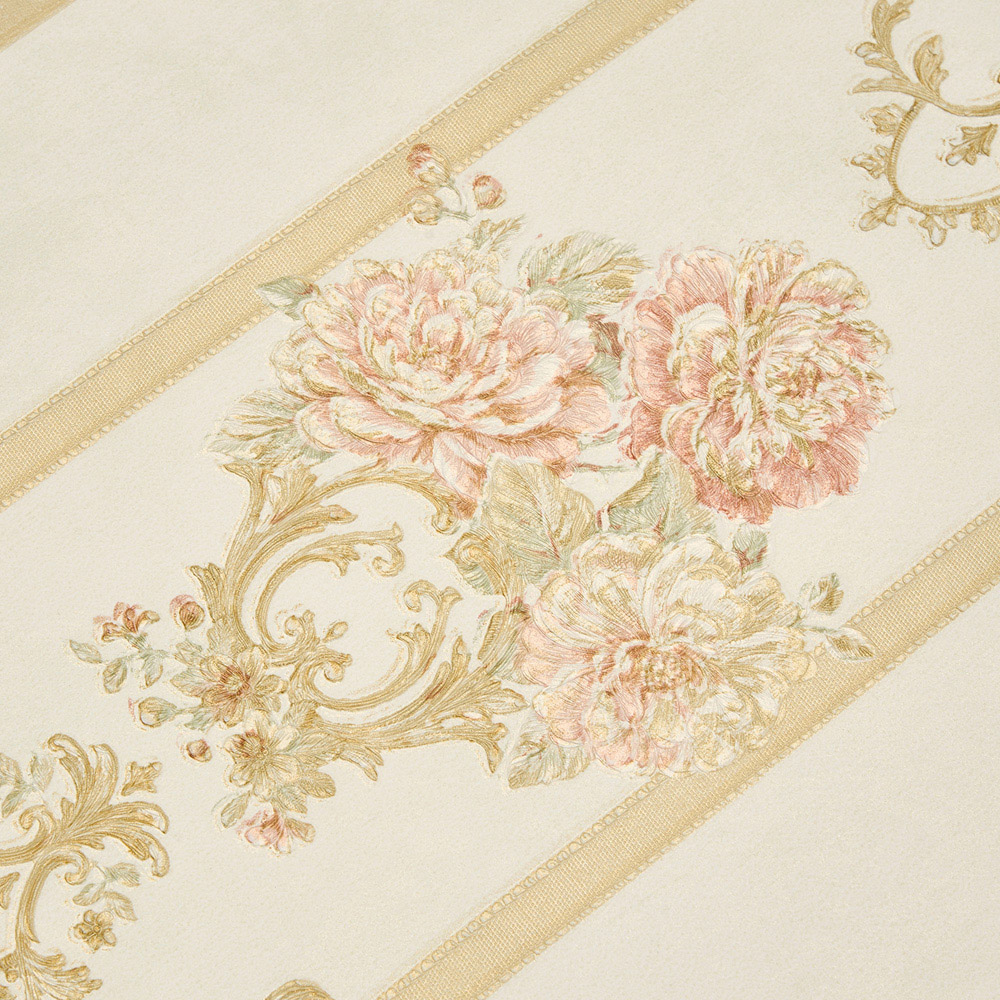 Living and Home Floral Pattern Rectangle 3D Embossed Yellow Non-Pasted Wallpaper Image 1