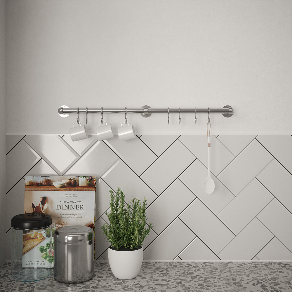 Rothley Brushed Utensil Rail 19 x 600mm Image 4