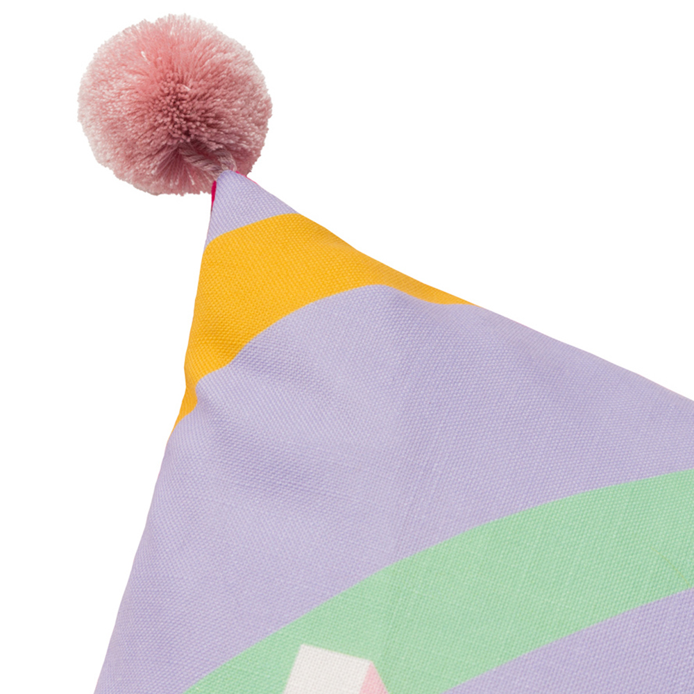 furn. Lilac Love Wins Pom Pom Cushion Image 4
