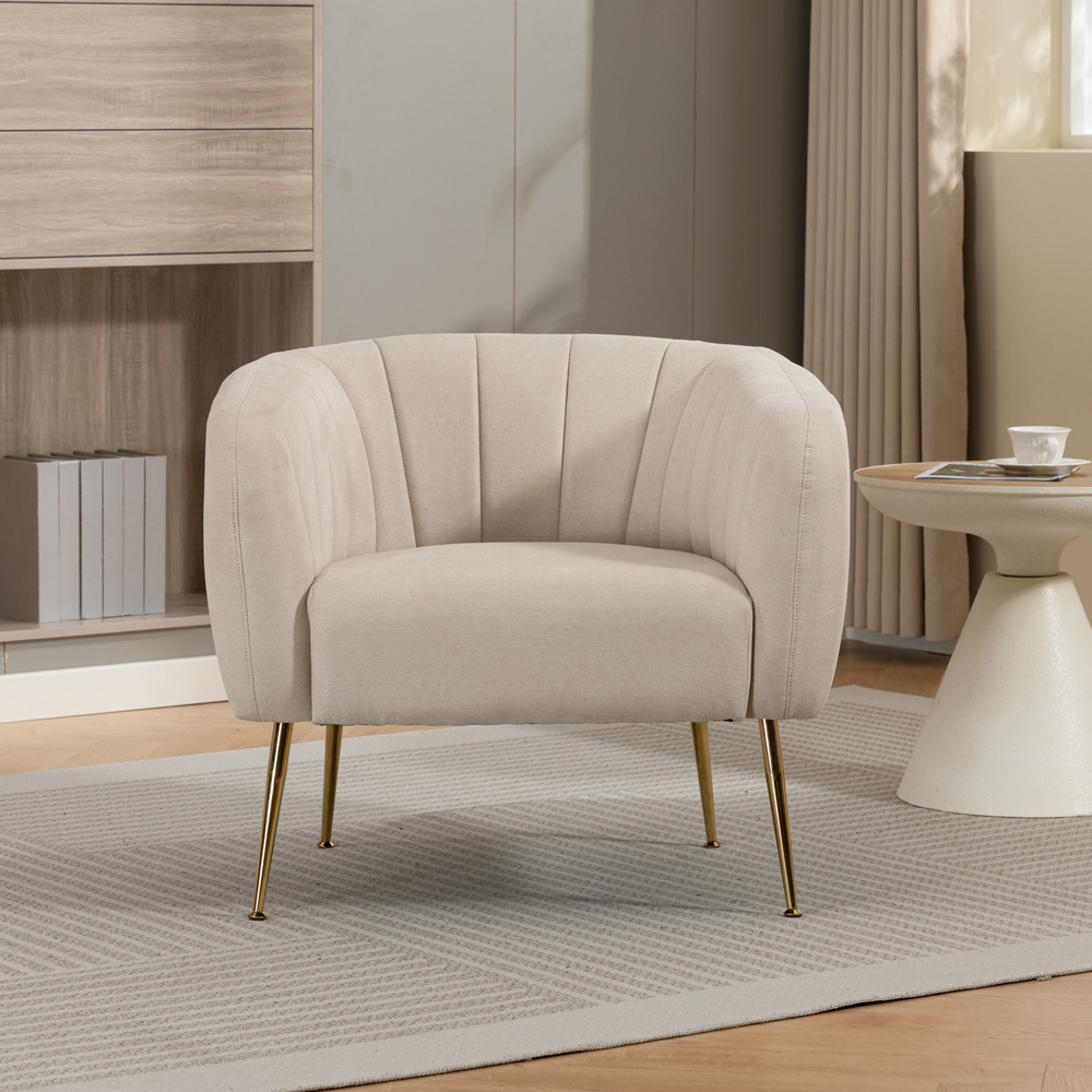 Artemis Home Stanton Beige Fabric Shell Accent Chair Image 3