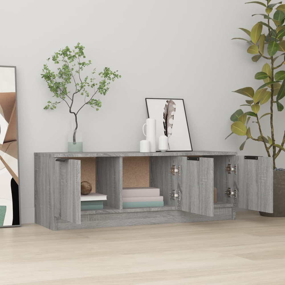vidaXL 3 Door Grey Sonoma TV Cabinet Image 8