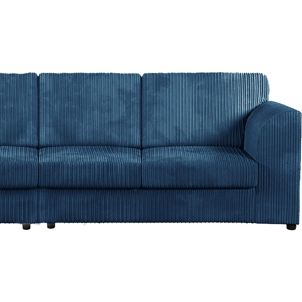 Luxor 4 Seater Marine Blue Jumbo Cord Full Back Sofa Image 4