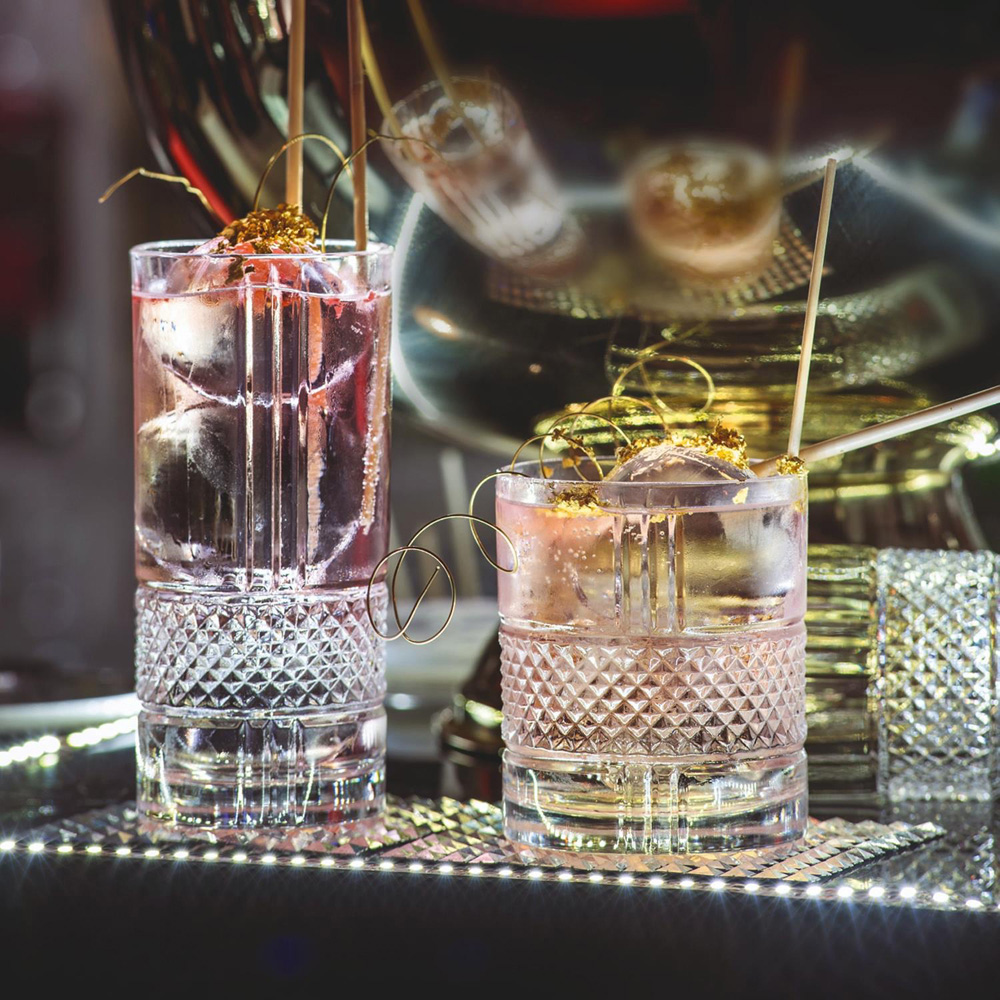 RCR Crystal Brillante Diamond Cut-Style Clear Highball Glass 370ml 12 Pack Image 3