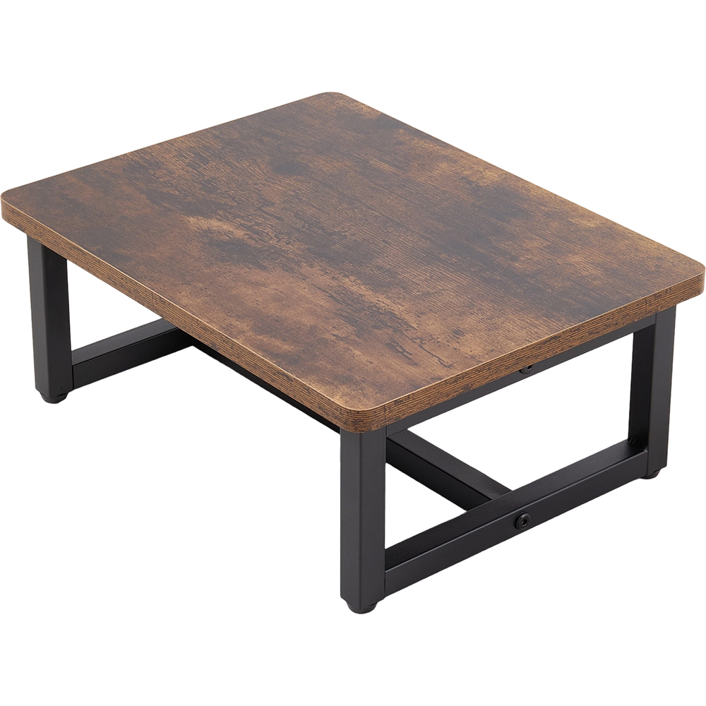 Living and Home Brown and Black Rustic Wood Grain Step Stool Image 2