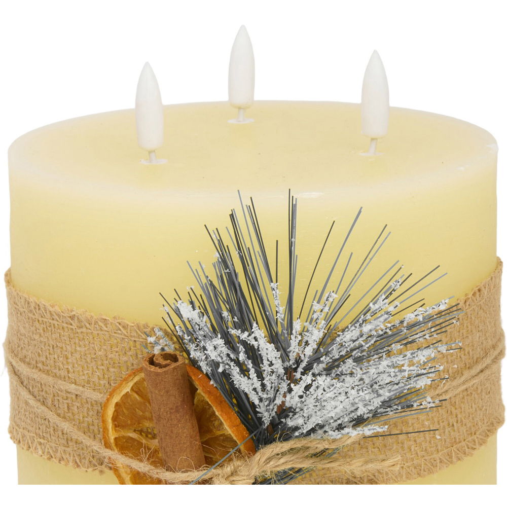 Orange and Cinnamon 3 Wick LED Candle Image 4