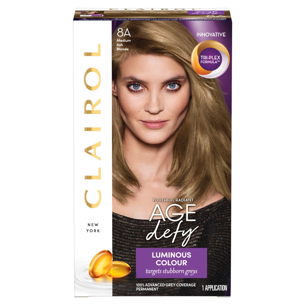 Clairol Nice'n Easy Age Defy Medium Ash Blonde 8A Permanent Hair Dye Image 1