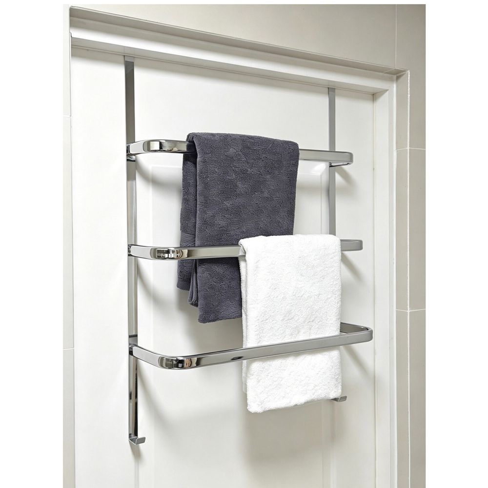 Over The Door Iron Towel Rack Chrome Image 2