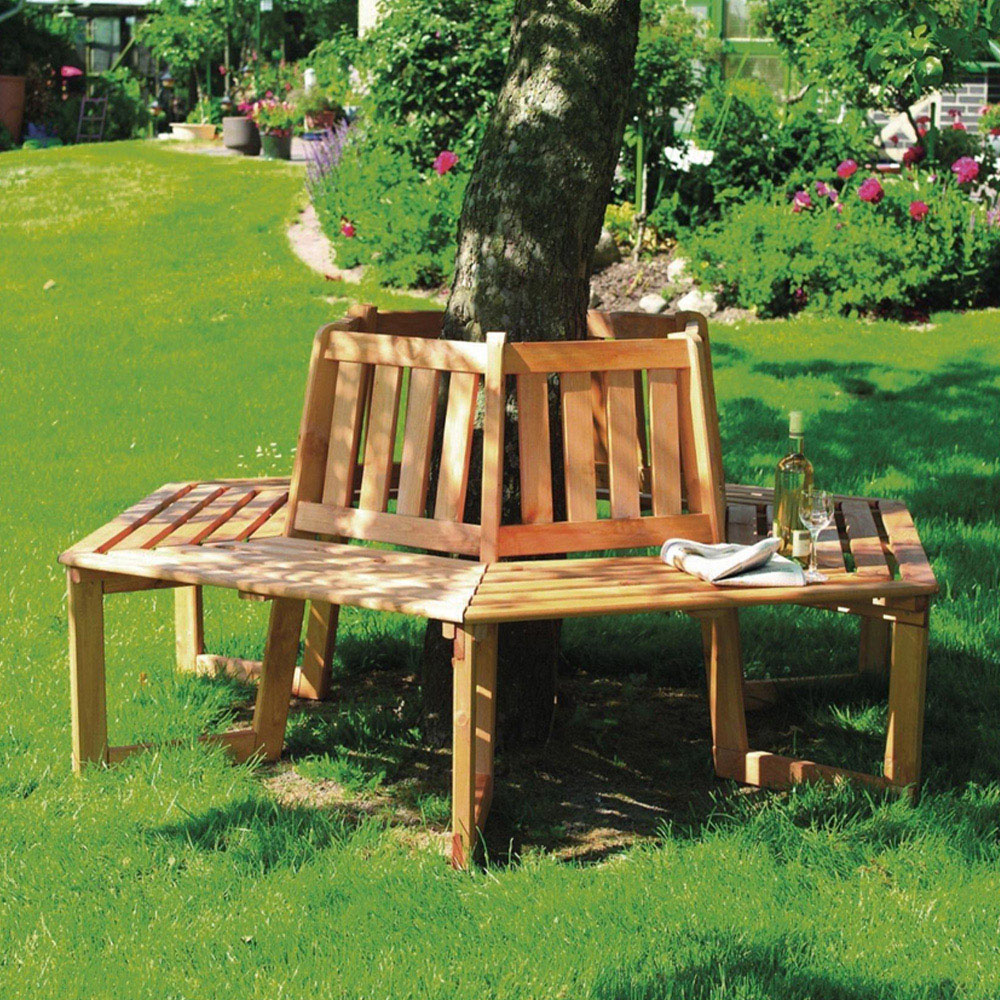 Promex Tree Seat 360 Wooden Tree Bench Image 1