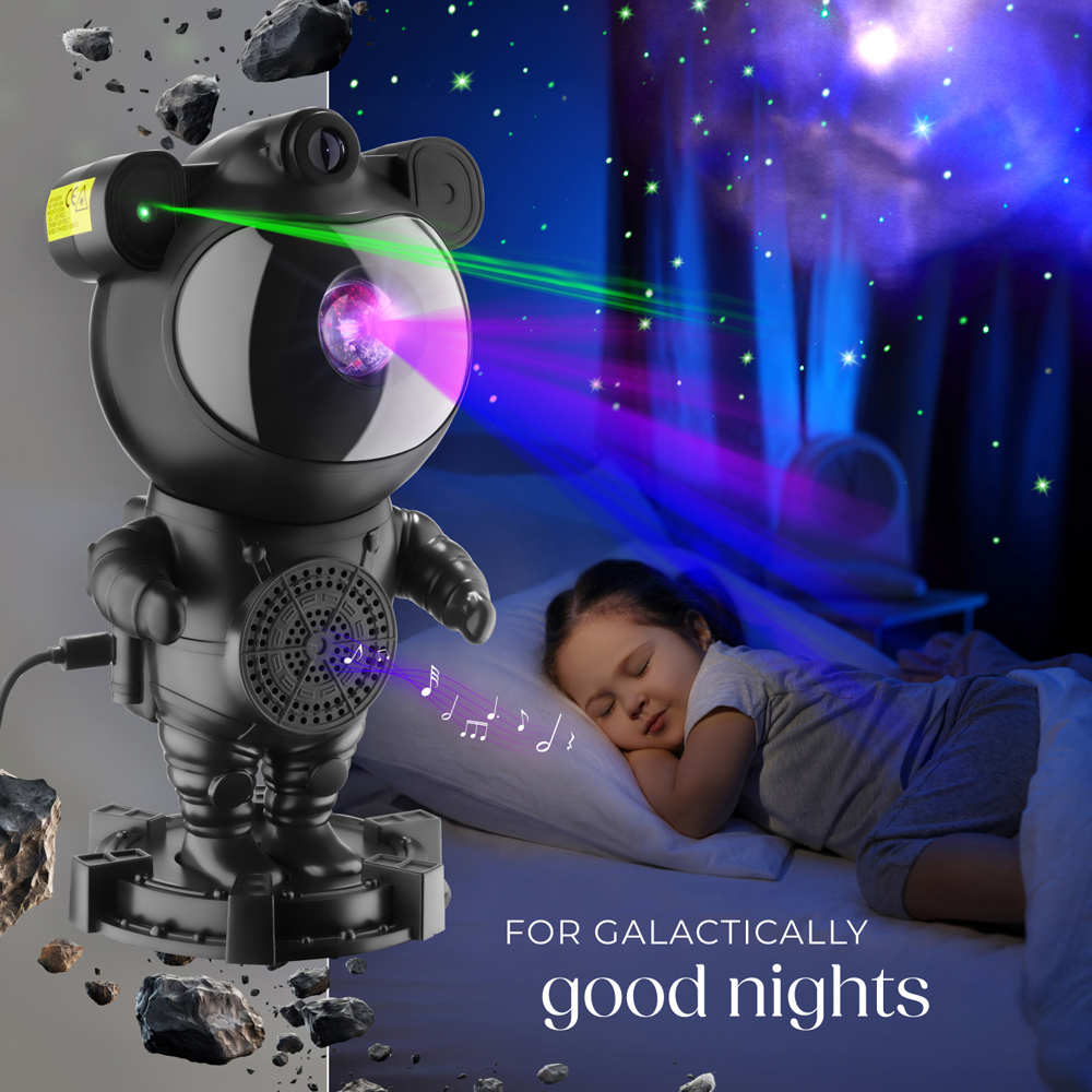 tectake Black LED Starry Sky Projector Astronaut with Bluetooth and Remote Control Image 8