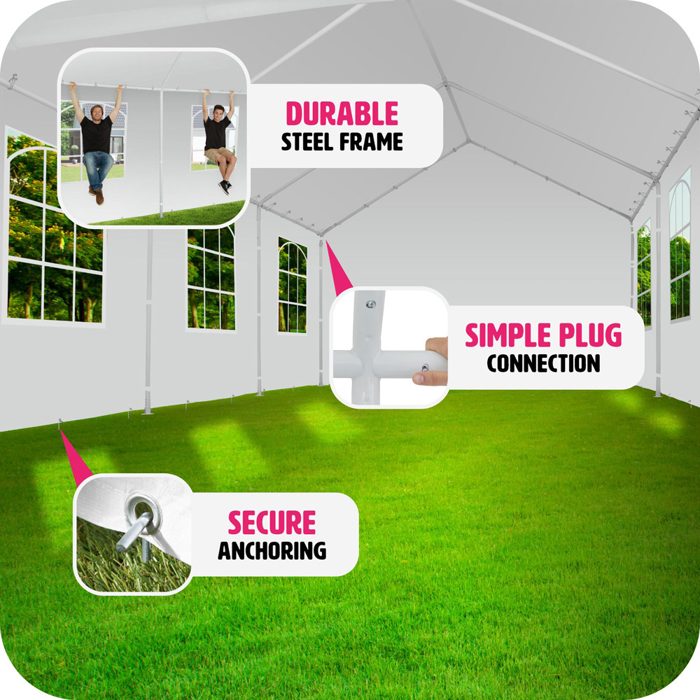 tectake Jasko 6 x 4m White Side Panel Plug In Gazebo Image 7