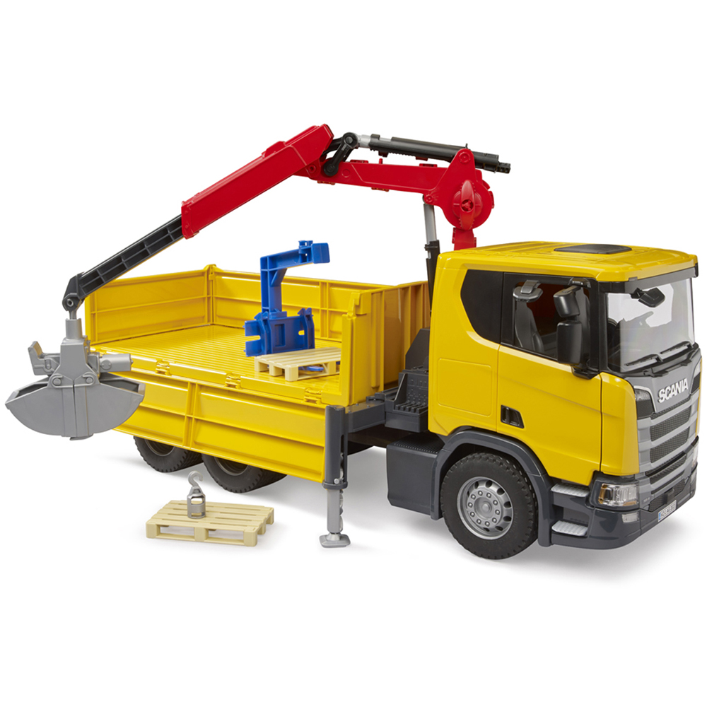 Bruder Kids Scania Super 560R Construction Truck with Crane and 2 Pallet Playset Model Image 5
