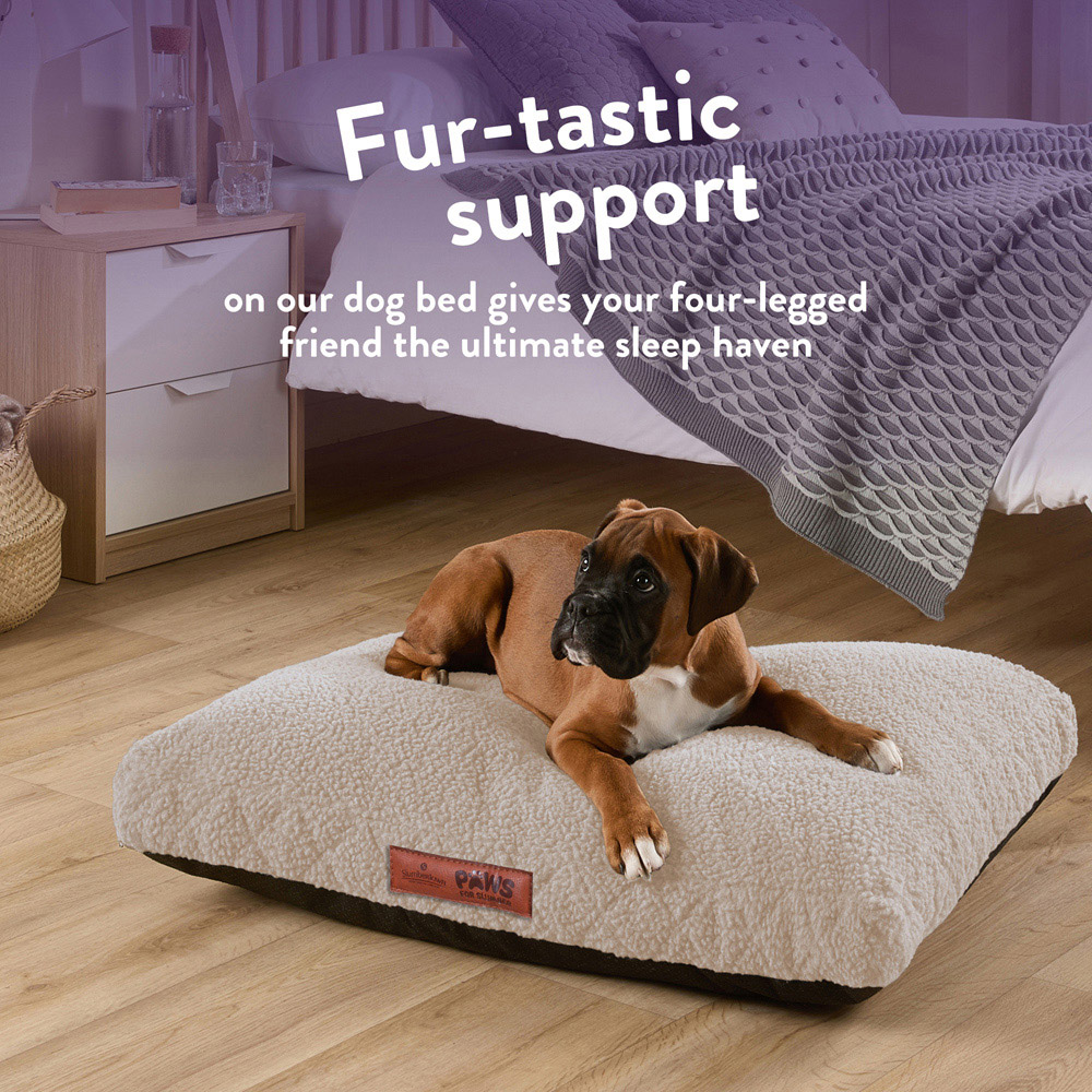Slumberdown Medium Biscuit Sherpa Pet Bed Image 2