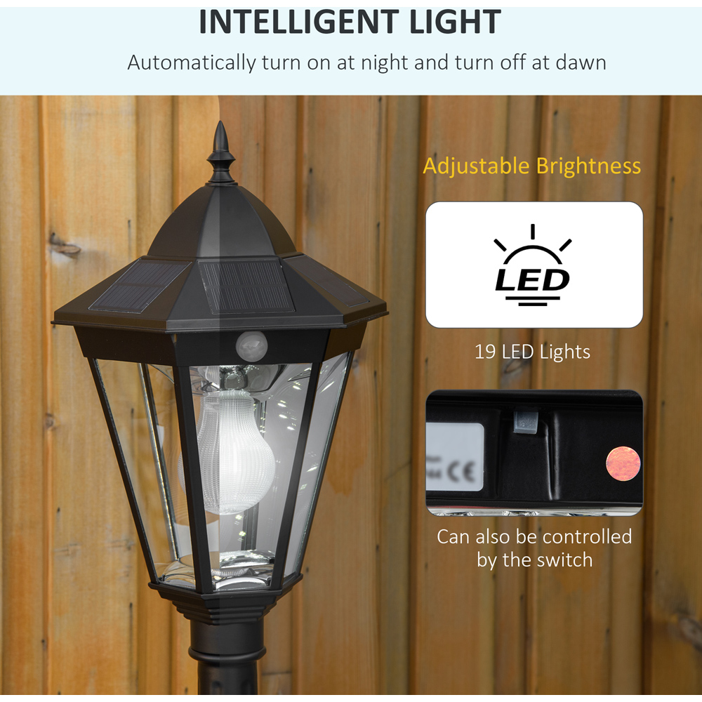 Outsunny LED Solar Lamp Post Light Image 6