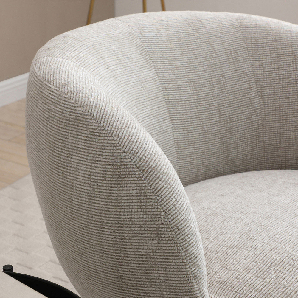 Tom Natural Woven Chenille Swivel Accent Tub Chair Image 7