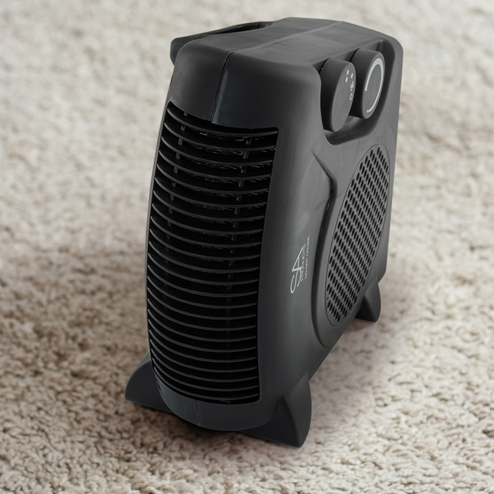 Black Fan Heater with 2 Heat Settings and Cool Function Image 5