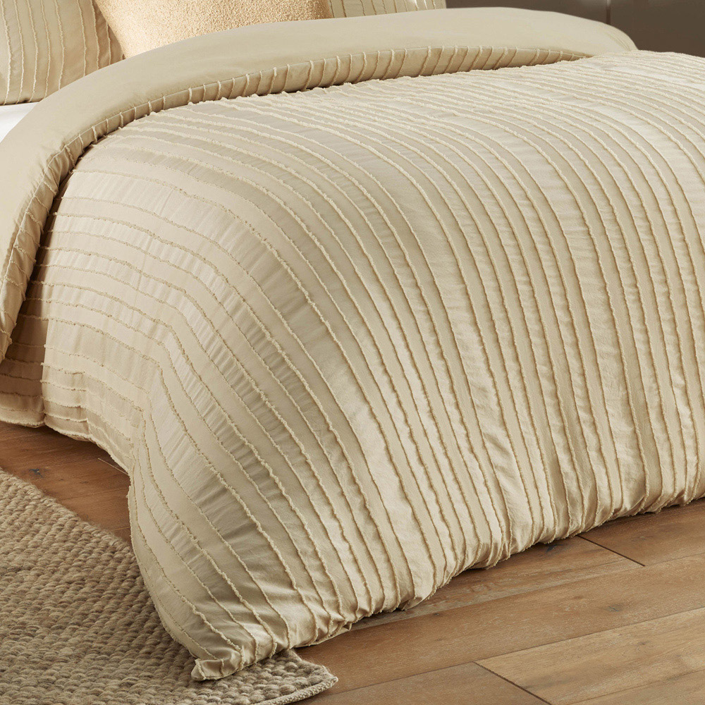 Duvet Day Harrison Single Cream Stripe Printed Duvet Set Image 3