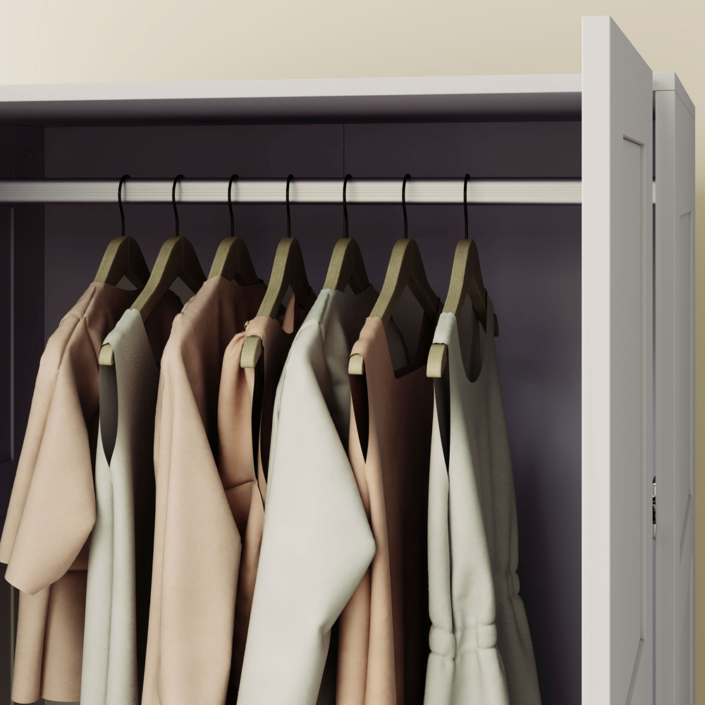 Portland 2 Door Grey Double Wardrobe with Hanging Rail Image 4