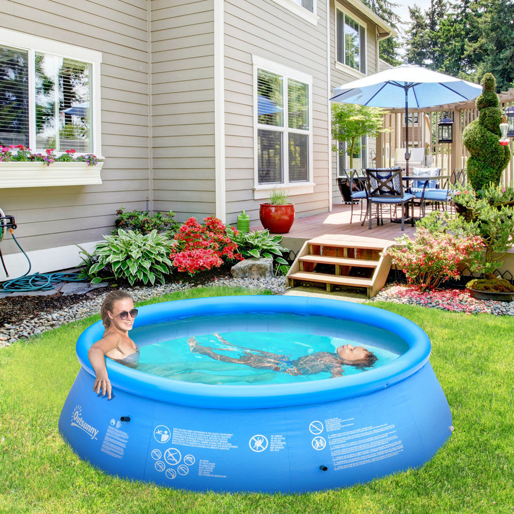 Outsunny Blue Round Inflatable Pool 274cm Image 2