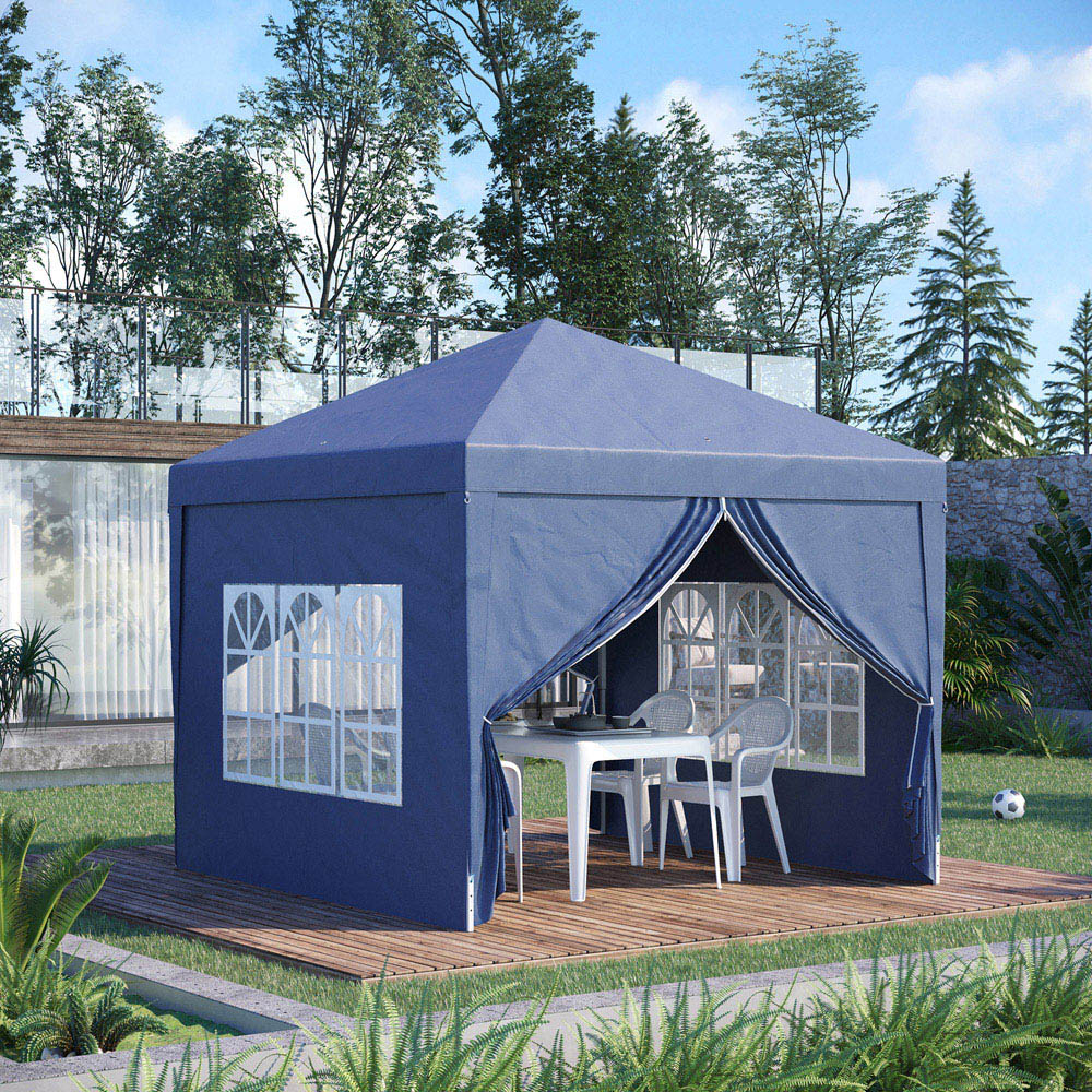 Outsunny 3 x 3m Blue Pop Up Water Resistant Camping Party Tent Image 3