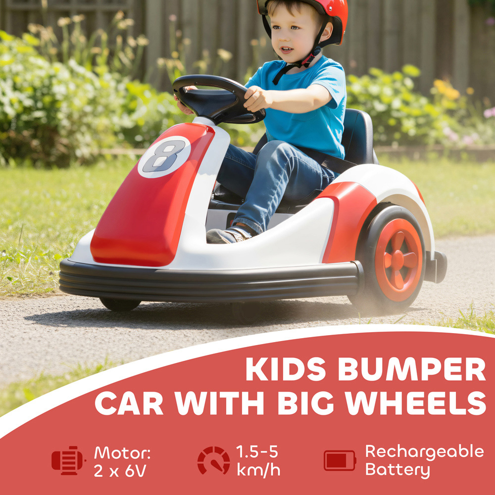 Tommy Toys Kids Red 360 Degree Rotating Ride On Bumper Car with Safety Belt Image 4