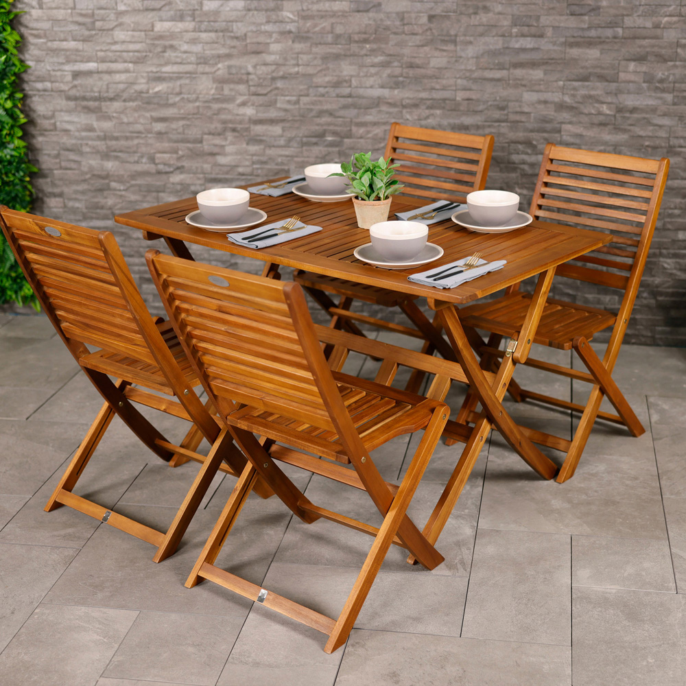 Charles Bentley Acacia Wood 4 Seater Rectangular Dining Table Image 9