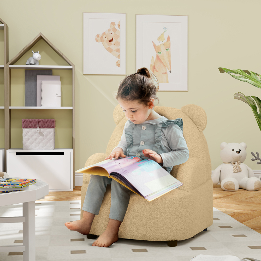 AIYAPLAY Khaki Bear Shaped Kids Armchair Image 4