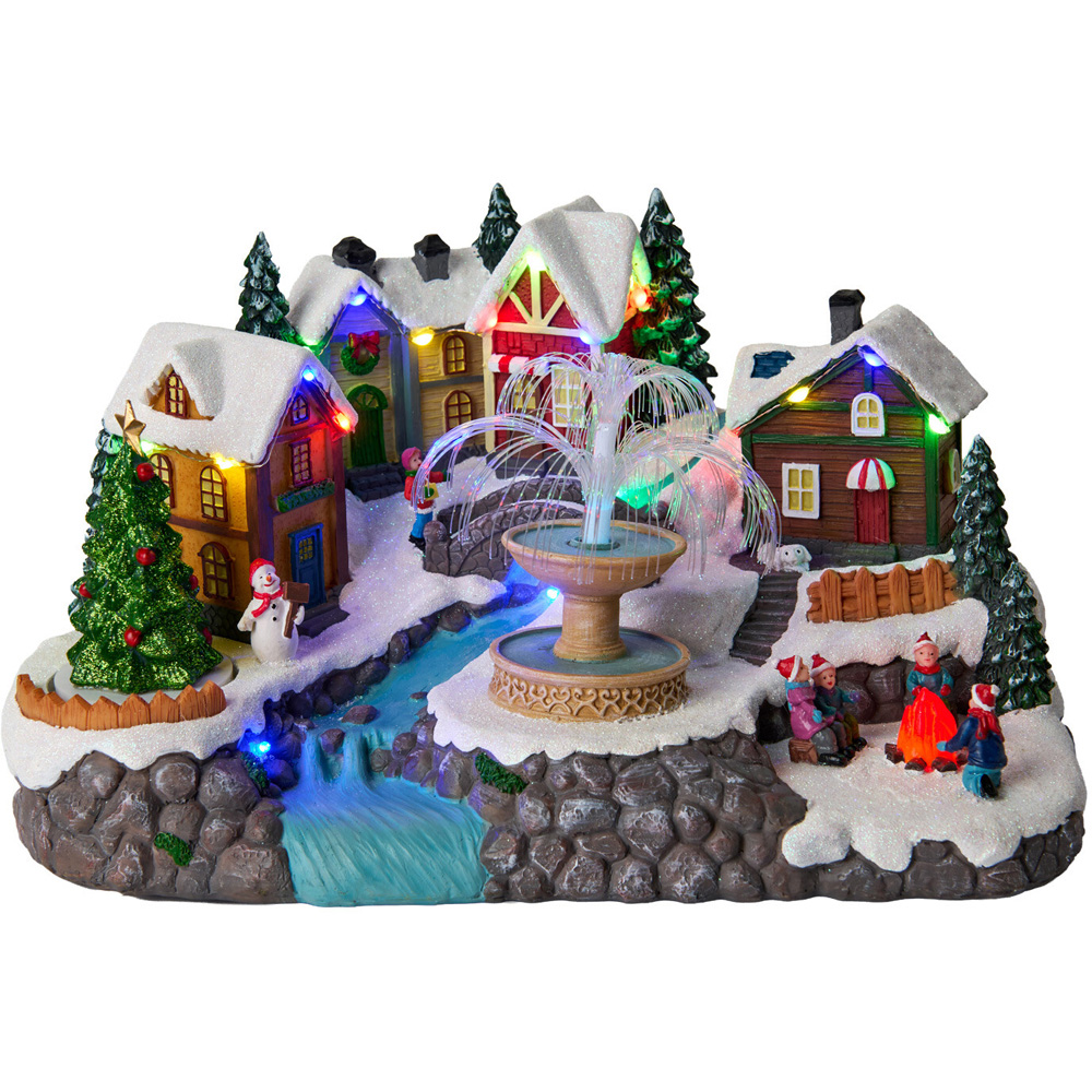 Waterfall Christmas Village Scene Image 1