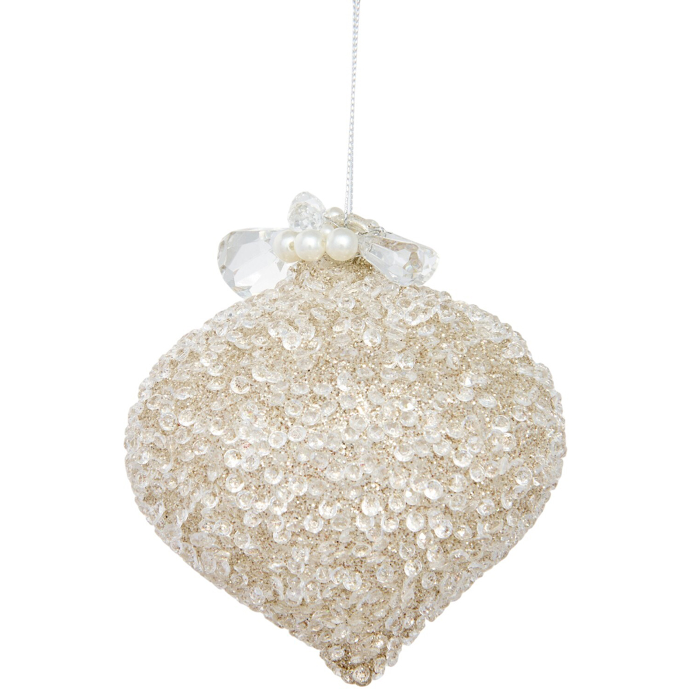 Champagne Jewel Topped Bauble - Champagne Image 3