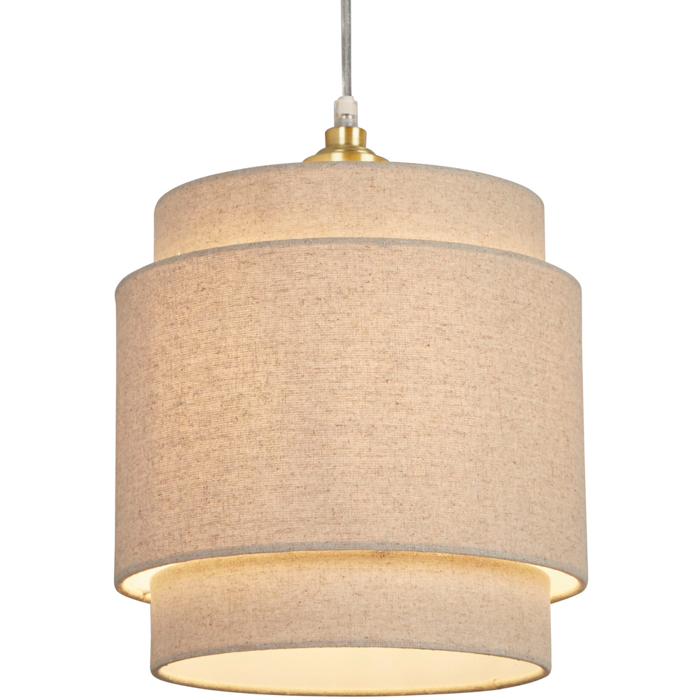 Lighting Collection Underwood Cream Natural Linen Lamp Shade Image 3