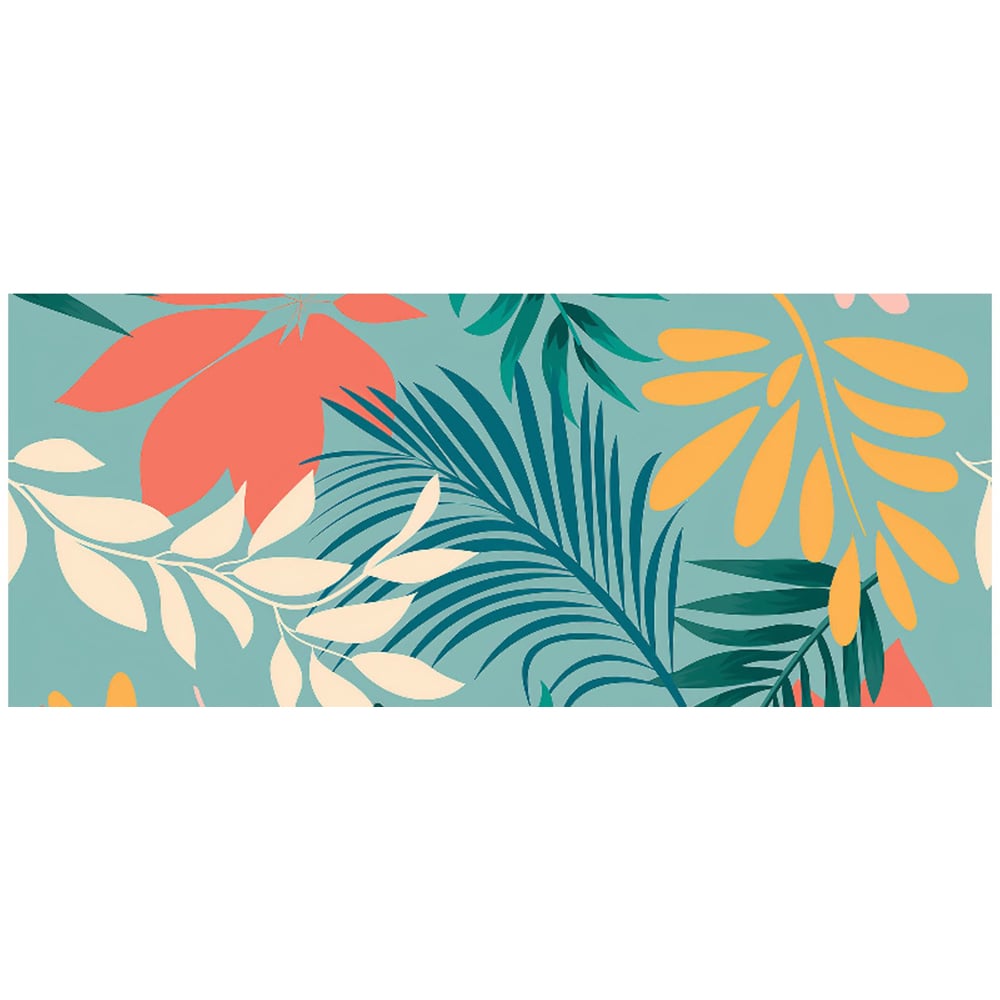 Warren Reed Designer Abstract Bright Colourful Tropical Leaves Glass Bathroom Splashback 25 x 60cm Image 2
