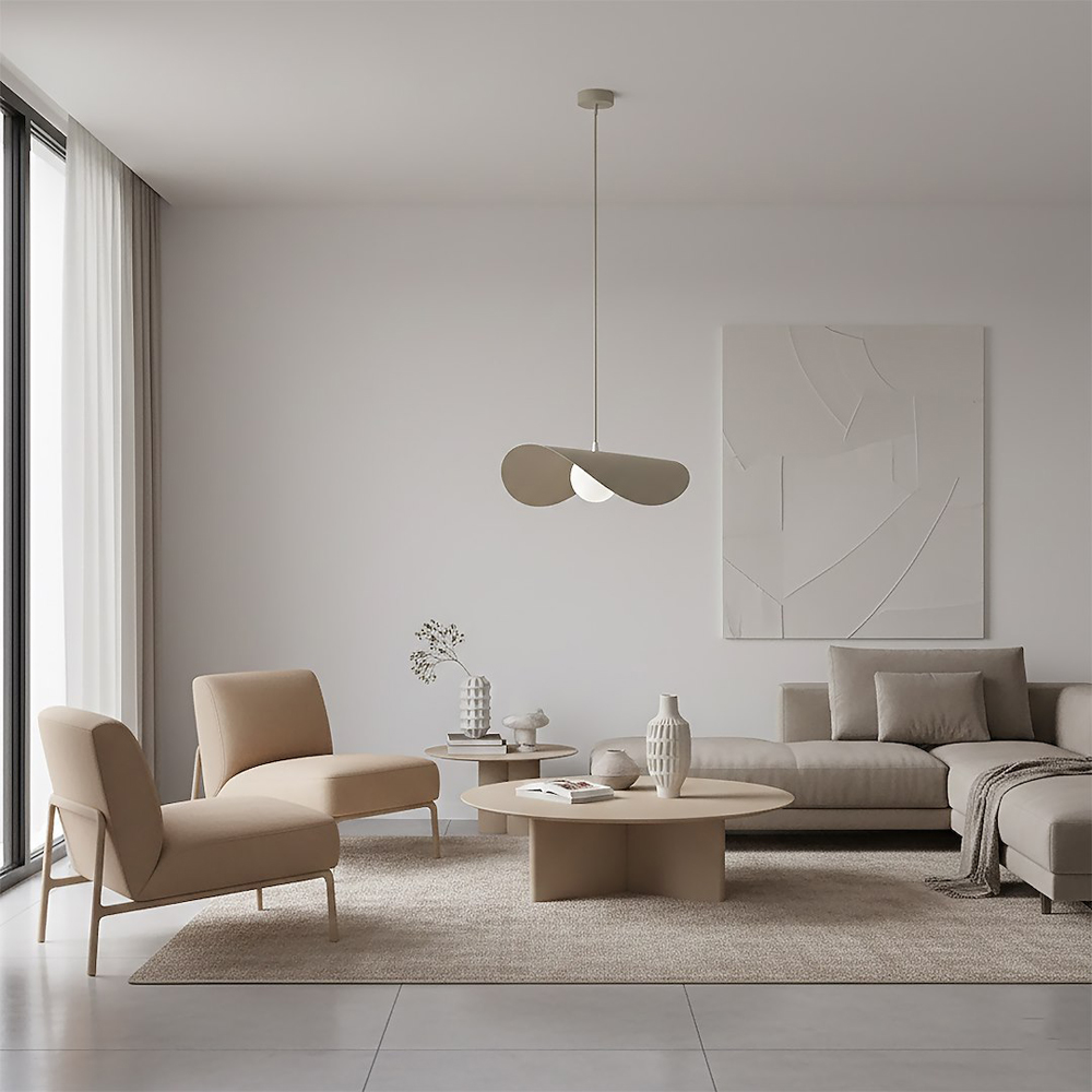 Emibig Ritual Beige G9 Large Ceiling Pendant Light Image 6