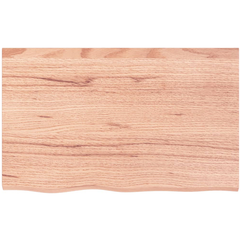 vidaXL 80 x 50 x 2cm Light Brown Solid Oak Wall Shelf Image 3