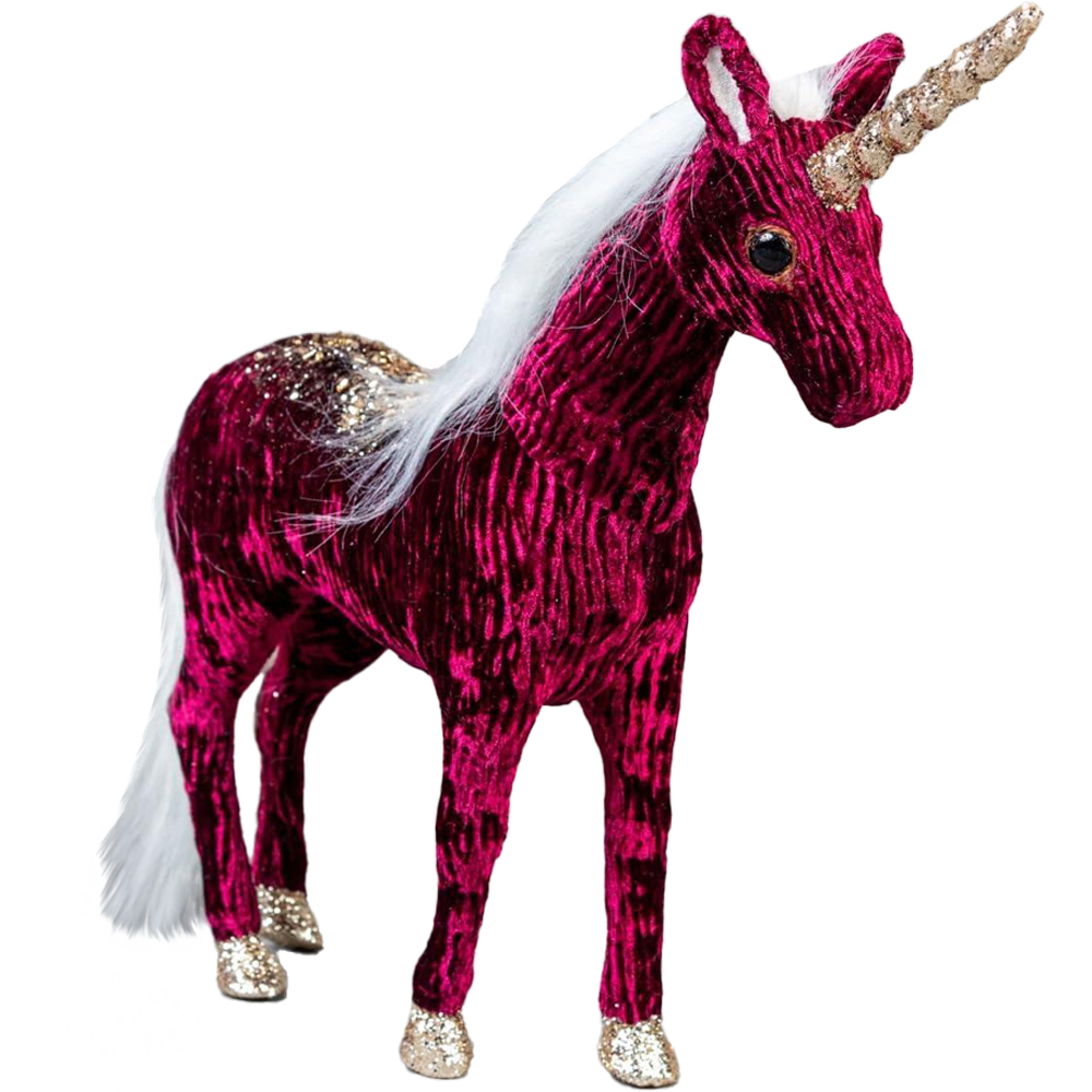 Shatchi Burgundy Santa Reindeer and Tree Figures Image 1