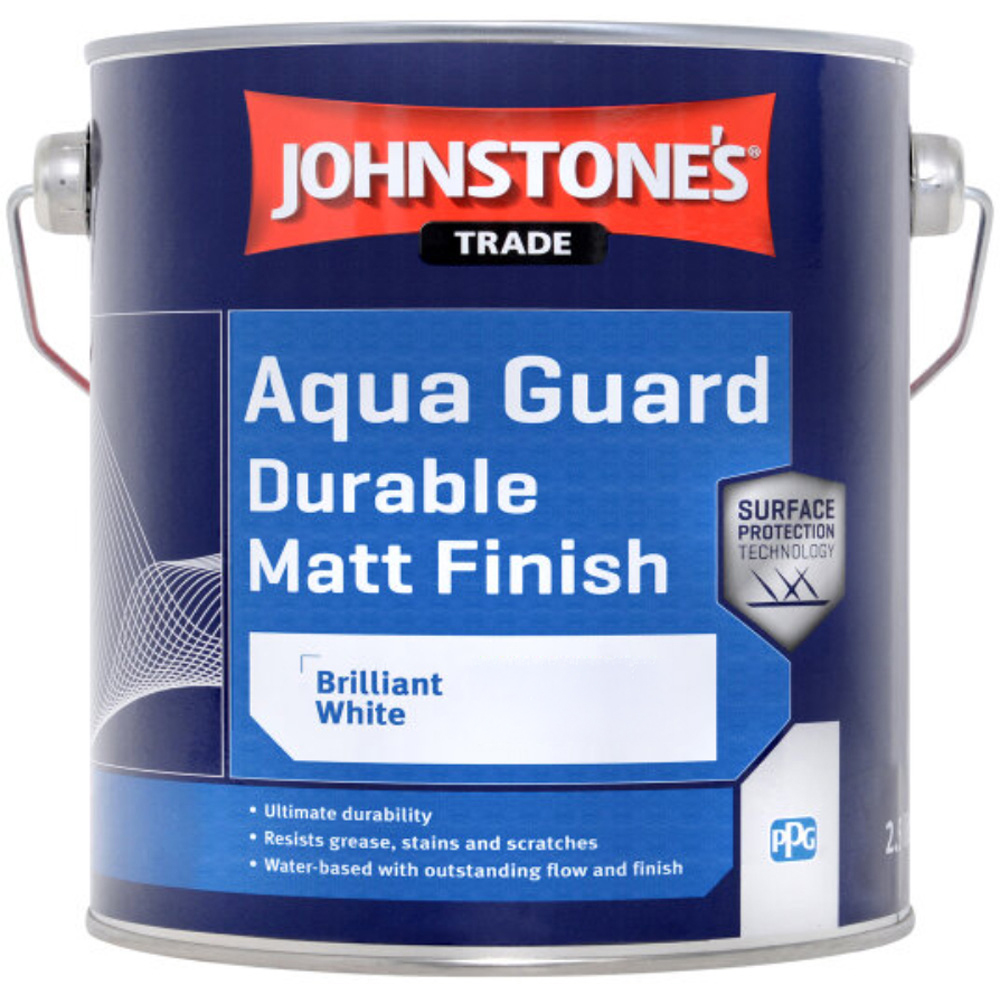 Johnstone's Trade Aqua Guard Brilliant White Matt Paint 2.5L Image 2