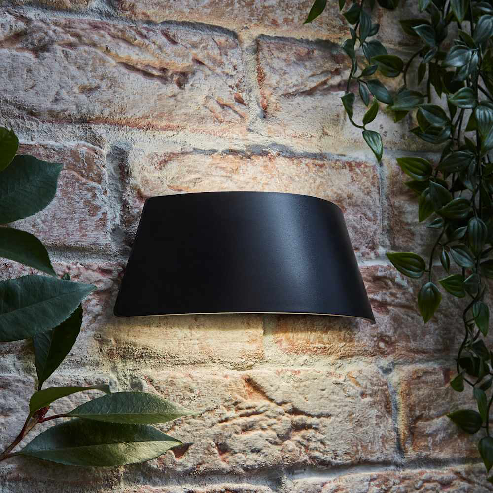 ValueLights John Matte Black Curved LED Outdoor Wall Downlight Image 6