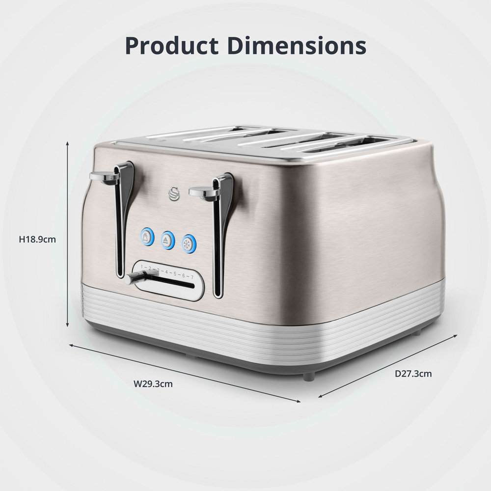 Swan Retro Revive Silver 4 Slice Toaster Image 9